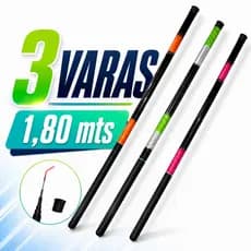 Kit pesca atacado 3 Varas Telescópicas 1,80m Leve Fibra Portátil resistente Vara De Mão pescaria lambari tilápias rios