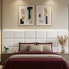 Cabeceira Estofada Modular Autocolante 40x30 Kits Até 16 Módulos Para Cama De Casal Qeen King