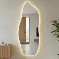 Espelho Orgânico Para Maquiagem Com Led Corpo Inteiro 110x50cm Moldura Premium Sala Quarto