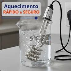 Ebulidor Aquecedor Água Elétrico Rabo Quente 500W Mergulhão Ferver Rápido Imersão 127V 220V Camping