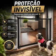 Tela Protetora Pet  Porta Janela Rede Segurança Cerca Gatos Cachorros Sem Furos Anti Fuga e Quedas