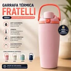 Garrafa Térmica 900ml Copo Anti Vazamento com Canudo Alça | Quente Gelado Portátil Academia Não Vaza