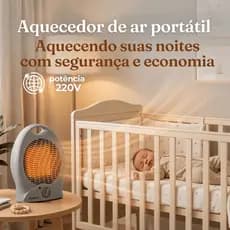 Aquecedor De Ambiente Elétrico 220v Portatil 2000w Aquece rápido Ar Quente Silencioso Cinza Original