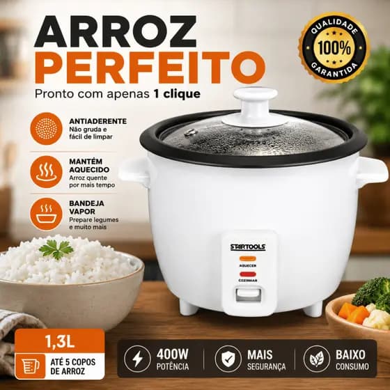 Panela de Arroz Elétrica 1,3L Antiaderente Com Vapor Mantém Aquecido  Aquecimento Automático220V