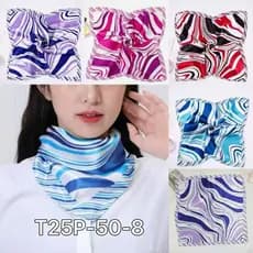 Kit 12pçs Lenço 50cm x 50cm Feminino Estampado Acetinado Cetim Para Cabelo Bolsa Pescoço Banada