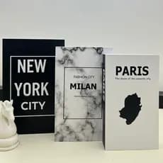 Conjunto de Caixa Livro Decorativa Organizadora – 3 Peças