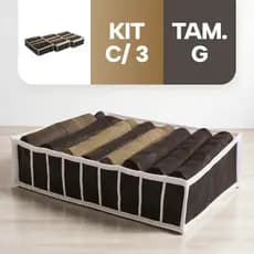 Kit 3 Colmeia Organizadora Tamanho G Flexivel Organizador Gavetas Roupas