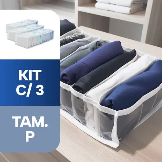 Kit 3 Colmeias Organizadoras de Gaveta Tamanho P 10 Divisorias