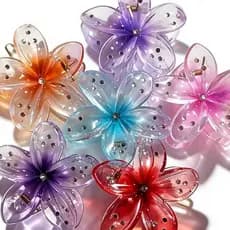 Presilha Piranha Flor com Strass Brilhante – Acessório de Cabelo Feminino Luxuoso