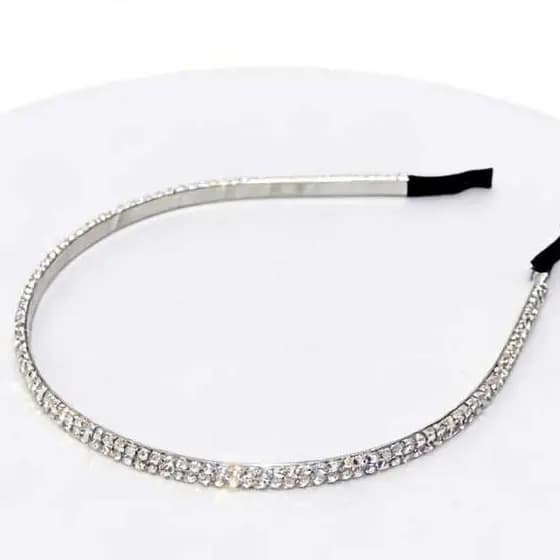Tiara Feminina de Strass Luxo – 1 ou 2 Fileiras Brilhantes para Festa e Casamento