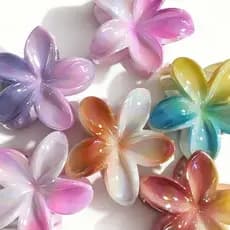 Piranha de Cabelo Flor Acrílica Degradê | Presilha Floral Elegante Feminina | Cores Variadas