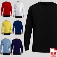 Blusa Masculina Manga Comprida 100% Algodão Lisa Inverno Frio Casual Conforto Durabilidade