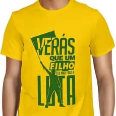 Camisa Masculina Brasil Hino Verde Amarelo Patriota Bandeira Bolsonaro Nacional Democracia