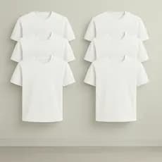 Kit 6 Camisetas Premium Brancas 100% Algodão Premium
