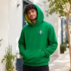 Moletom Brasil Unissex Verde Amarelo Algodão Premium Capuz Bolso Canguru Blusa de Frio