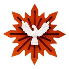 Divino Espírito Santo de Parede em Madeira Natural 15cm – Decoração Religiosa