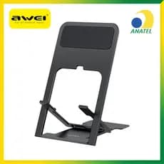 Suporte Celular e Tablet Awei X28 Dobrável Portátil Ajustável Home Office Antiderrapante