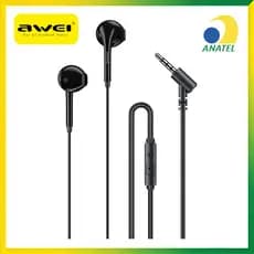 Fone de Ouvido Awei PC-7 Com Fio Microfone Embutido Cabo TPE Reforçado P2 3.5mm