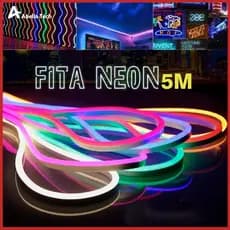 Fita de Led Mangueira Neon 5 Metros Alto Brilho Flexivel Siliconada IP65 Sem Fonte
