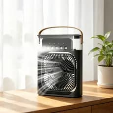 Ventilador Refrigerador De Ar Condicionado Umidificador Portátil Com Led Reservatório De Água Usb