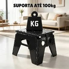 Banquinho Dobrável De Plástico Pequeno Reforçado Até 100kg