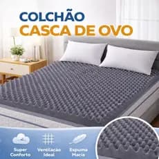 Colchão Colchonete Casca De Ovo Caixa de ovo Anti-escaras Casal D20 185x135x4 Hospitalar e casa Ortopédico Cinza