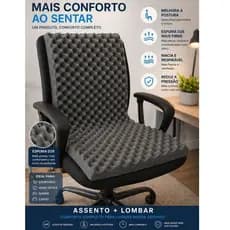 KIT 2 Em 1 Almofada assento Lombar E Coccix Colcão Casca De Ovo Alivio Dores e pressão anti escaras
