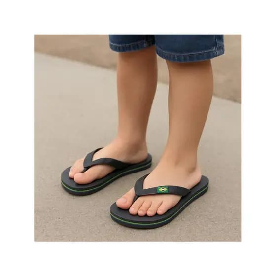 12 pares Chinelo Infantil Masculino/Feminino Borracha tiras com bandeirinha