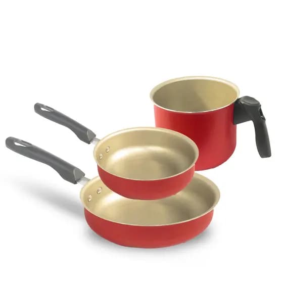 Kit Antiaderente Teflon com frigideira Alta, Frigideira ovo e Fervedor