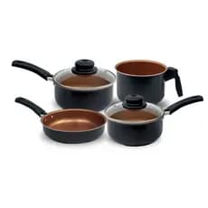 Jogo De Panela Teflon Kit Conjunto Panelas Veneza Antiaderente Forte 4 Pcs