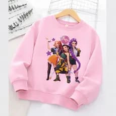 Moletom Infantil Flanelado Sem Capuz Guerreiras Kpop