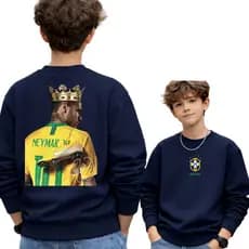 Moletom Infantil Sem Capuz Flanelado Copa Brasil Neymar
