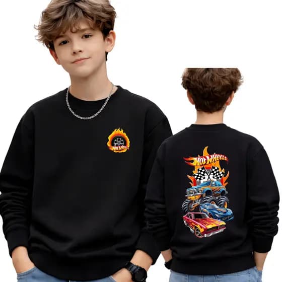Moletom Infantil Menino Masculino Carros hot wheels Moleton flanelado 2 ao 12