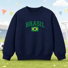Moletom do Brasil infantil Copa 2026 Casaco Flanelado 2 ao 12