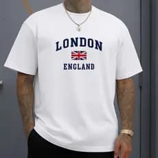Camiseta Masculina London England Algodão Leve Conforto Total
