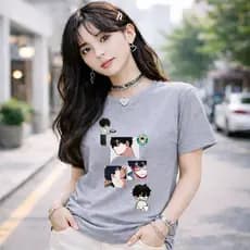 Camiseta Básica Anime Casual Camisa Estilosa Blusa Vintage Moderna Unissex Algodão Gola Redonda