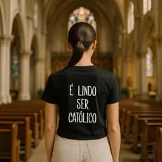 Camiseta É Lindo Ser Católico Blusa Religiosa Cristã Unissex