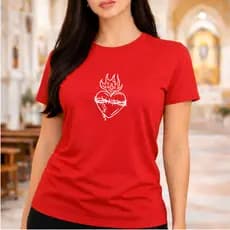 Blusa Coração Sagrado Camiseta Religiosa Fé Católica