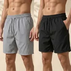 Kit Bermuda Tactel Casual Confortável Short Cintura Cordão Ajustável Short Secagem Rápida Academia
