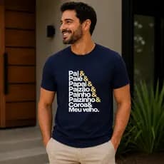 Camiseta Pai Amor de Pai Estampa Dia Dos Pais Blusa Masculina Casual Manga Curta
