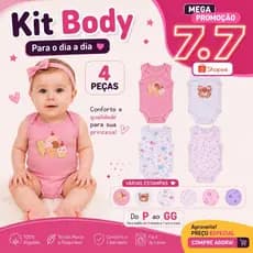 Kit 4 Peças Body Bebê Menina Regata Estampados Divertidos – Conforto e Estilo para o Dia a Dia
