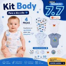 Kit 4 Peças Body Bebê Menino Regata Estampados Divertidos – Conforto e Estilo para o Dia a Dia