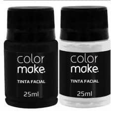 Kit Tinta Liquida Facial Colormake 25ml C/ 2 (preto/branco) ENVIO IMEDIATO