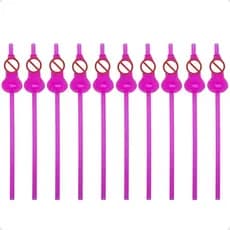 Kit Despedida de Solteira Canudos Rosa Pink 40 Unidades