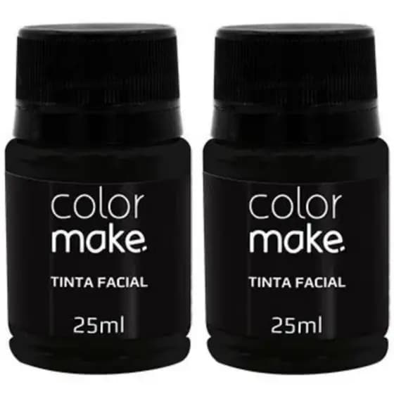 Kit Tinta Liquida Facial Colormake 35ml C/ 2 (pretos) - ENVIO IMEDIATO