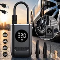 Mini Compressor de Ar Portátil Digital Recarregável USB Enche Pneu Carro Moto Bicicleta Bola Calibrador Elétrico Sem Fio