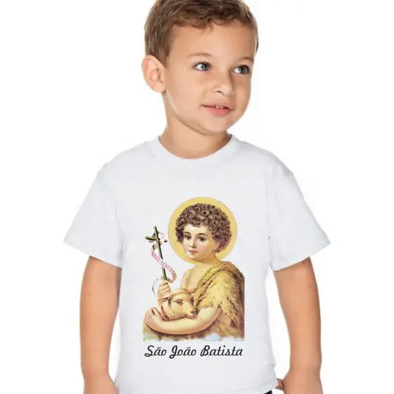 Camiseta Camisa Infantil  São João Batista Religiosa Igreja Envio Imediato Premium