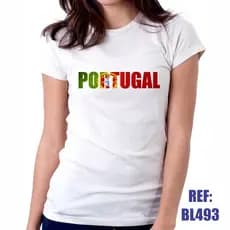 Camiseta Camisa Baby Look Portugal Bandeira País Envio Imediato Premium