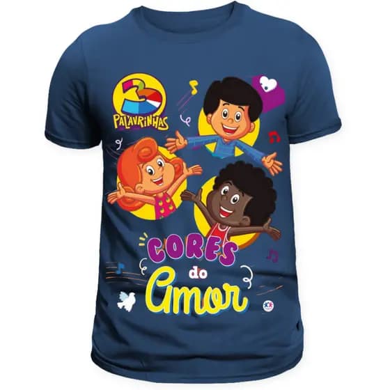 Tshirt Camiseta Estampada Camisa 3 Palavrinhas Amor Gospel Evangelica Crista Infantil e Adulto 100% Algodão - Envio Rapi