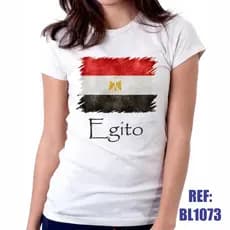 Camiseta Camisa Baby Look Egito Bandeira Envio Imediato Premium